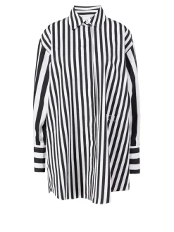 Blusenkleid Schwarz/Weiß