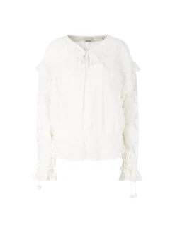 Bluse 'Nowana' mit Lochstickerei Crème