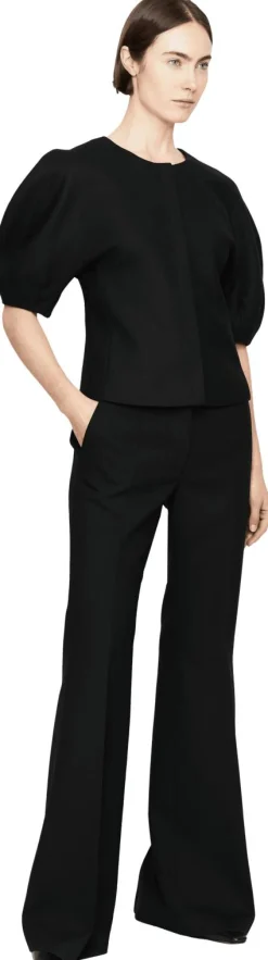 Bluse 'Waverly' aus Woll-Crêpe Schwarz