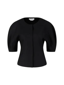 Bluse 'Waverly' aus Woll-Crêpe Schwarz