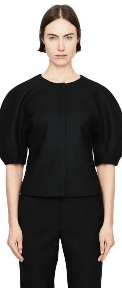 Bluse 'Waverly' aus Woll-Crêpe Schwarz