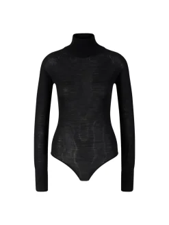 Body aus Wolle Schwarz
