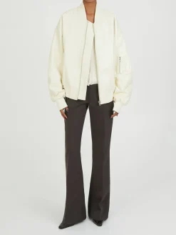 Bomberjacke aus Leder 'Bianca' Crème