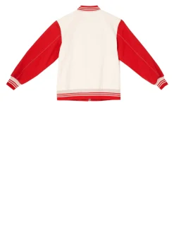 Bomberjacke 'John' Crème/Rot