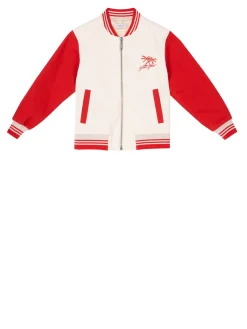 Bomberjacke 'John' Crème/Rot