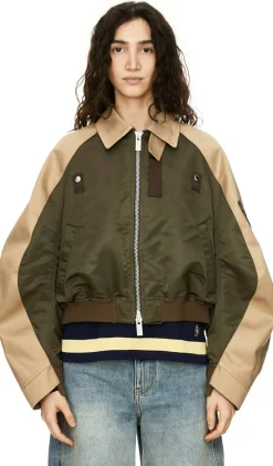 Bomberjacke Khaki/Beige