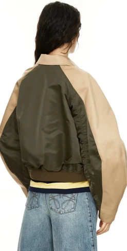 Bomberjacke Khaki/Beige