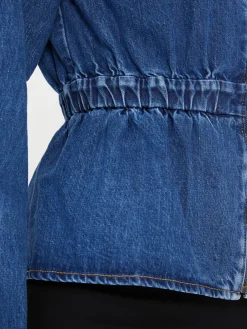 Bomberjacke mit Schößchen Mittelblau