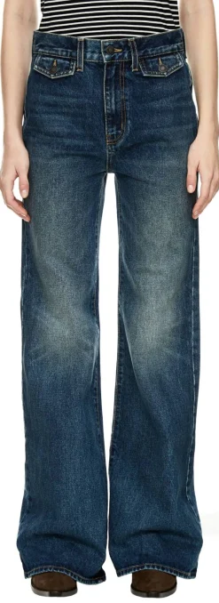 Bootcut-Jeans 'Edira' Mittelblau