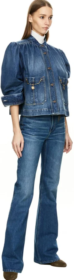 Boot-Cut Jeans Mittelblau