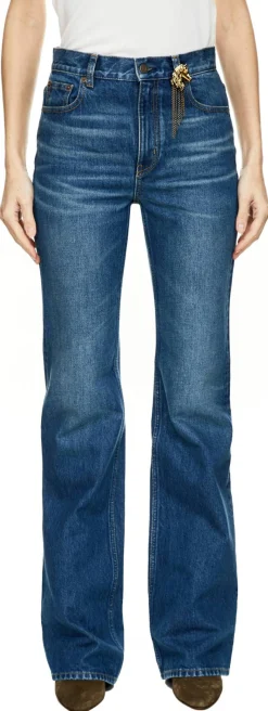 Boot-Cut Jeans Mittelblau