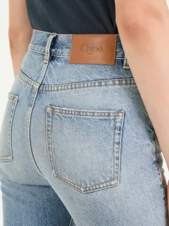 Bootcut Jeans Mittelblau