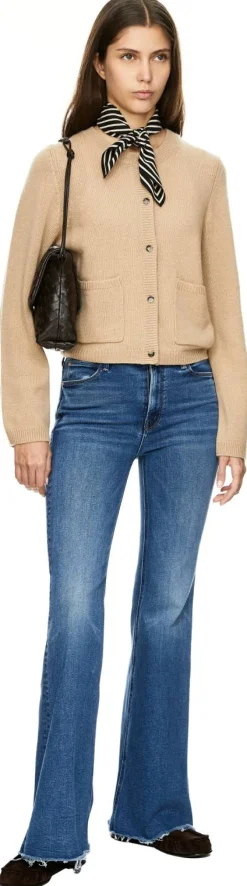 Boot-Cut Jeans 'The Doozy Sneak Fray' Mittelblau