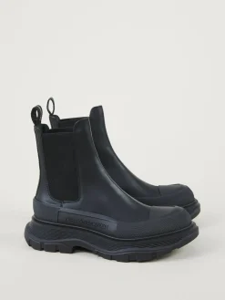 Boots mit breiter Gummisohle Schwarz