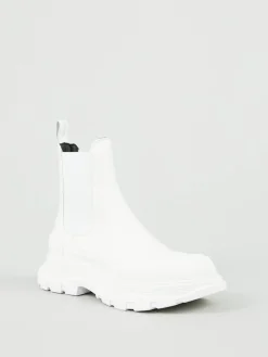 Boots mit breiter Gummisohle Weiß
