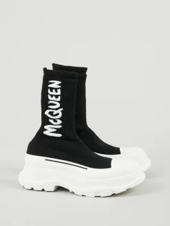 Boots mit Graffiti-Signatur Schwarz/Weiß
