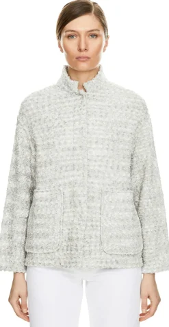 Bouclé Blazer aus Wolle Hellgrau