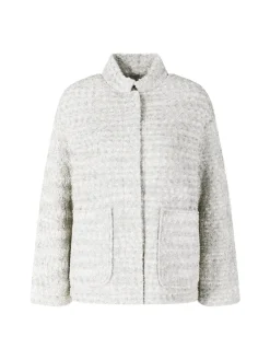 Bouclé Blazer aus Wolle Hellgrau