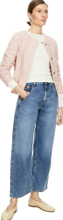 Bouclé-Blazer aus Wolle Rosé
