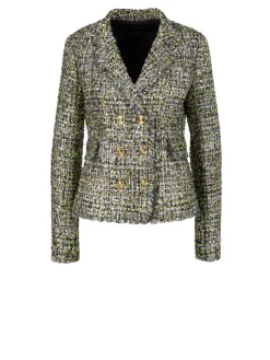 Bouclé-Jacke in schimmernder Optik Grün