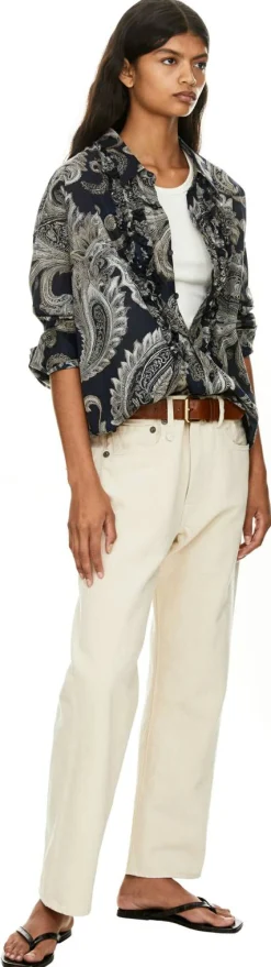 Boyfriend-Fit Jeans Beige