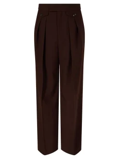 Bundfaltenhose aus Schurwolle Bordeaux