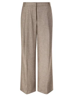 Bundfaltenhose 'Lupina Mouline' aus Wolle und Seide Braun