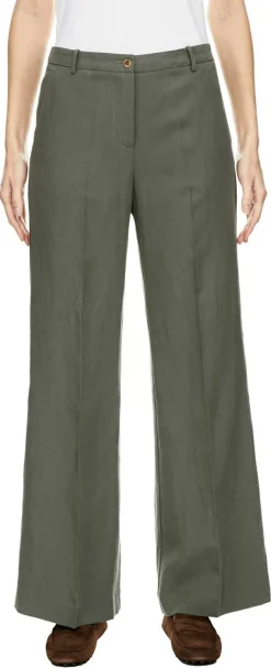 Bundfaltenhose mit weitem Bein Grün