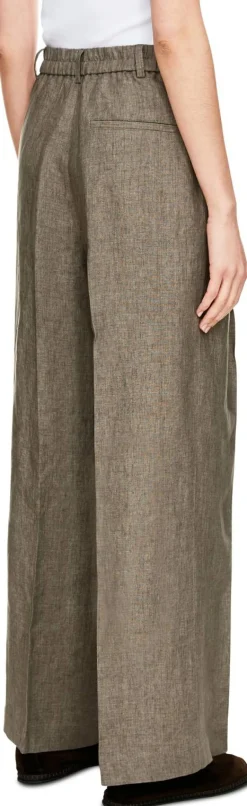 Bundfaltenhose 'Santorini' aus Leinen Taupe