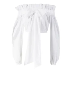 Bustiertop mit Rüschen Weiß