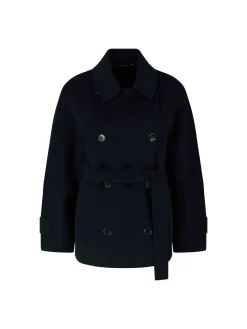 Cabanjacke 'Louise' mit Bindegürtel Marineblau