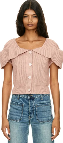 Cape-Strickjacke Rosé