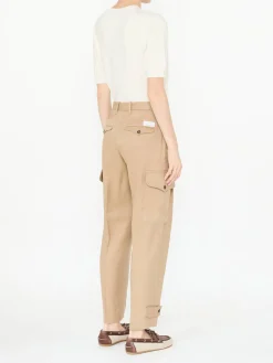 Cargohose 'Sophie' aus Leinen Beige