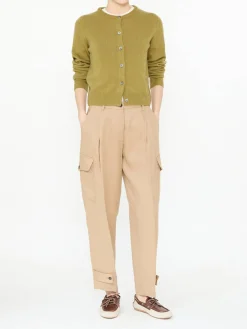 Cargohose 'Sophie' aus Leinen Beige