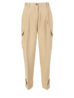 Cargohose 'Sophie' aus Leinen Beige