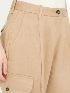 Cargohose 'Sophie' aus Leinen Beige