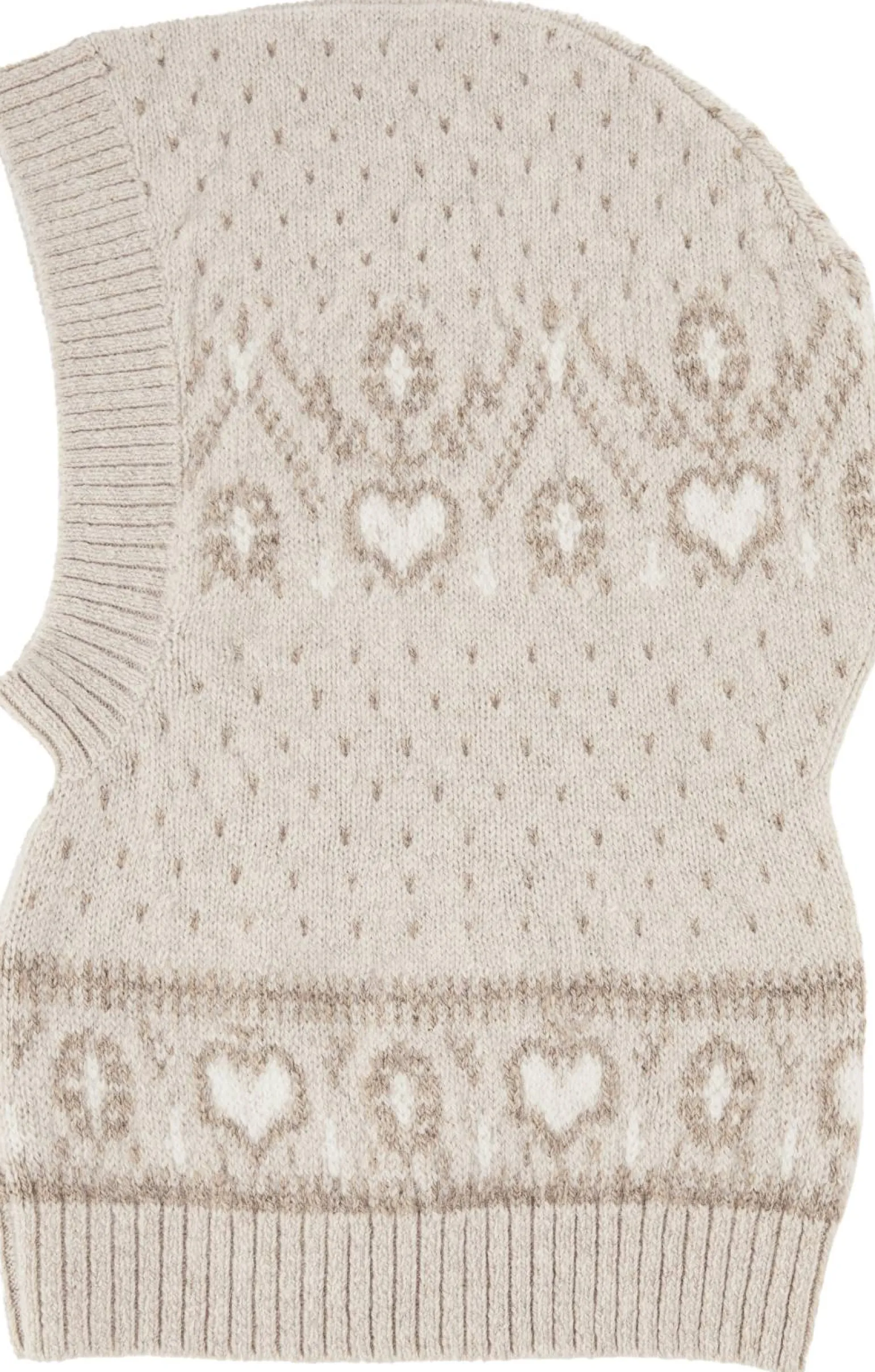 Cashmere-Balaklava 'Caspian' mit Fair-Isle-Muster Beige