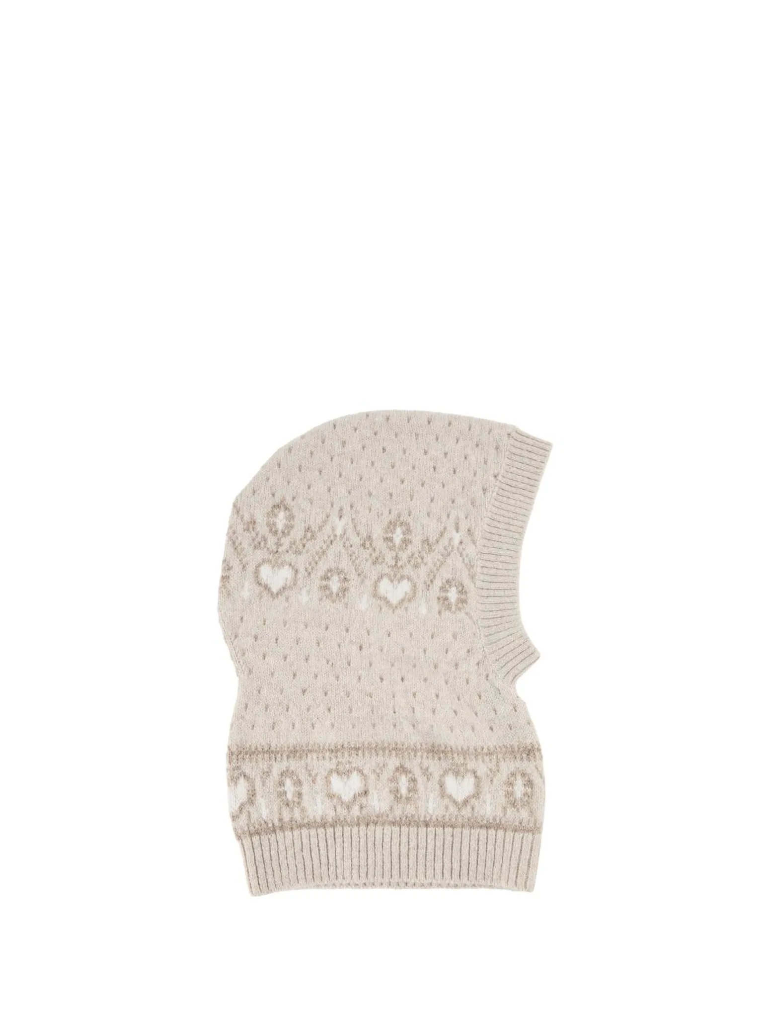 Cashmere-Balaklava 'Caspian' mit Fair-Isle-Muster Beige