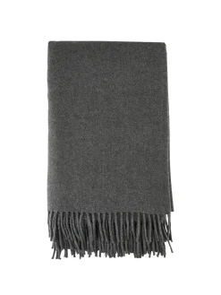 Cashmere-Decke mit Fransen Grau