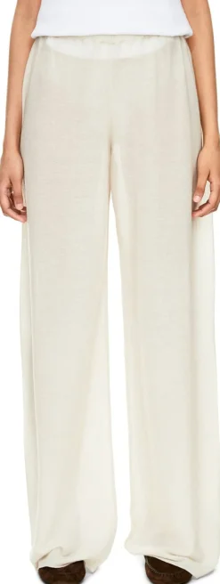 Cashmere-Hose mit geradem Bein Beige