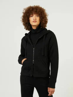 Cashmere-Kapuzenjacke Schwarz
