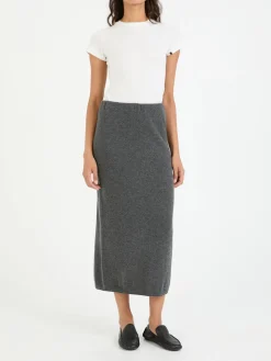Cashmere-Midirock Grau