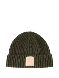 Cashmere-Mütze mit Anagram-Patch Khaki