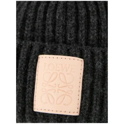 Cashmere-Mütze mit Anagram-Patch Schwarz