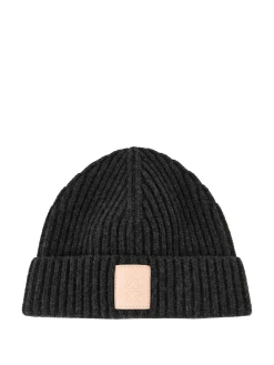 Cashmere-Mütze mit Anagram-Patch Schwarz