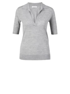 Cashmere-Poloshirt 'Frank' Grau