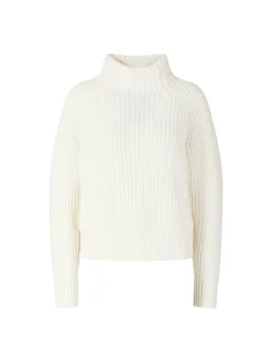 Cashmere-Pullover 'Bardelia' mit Stehkragen Ecru