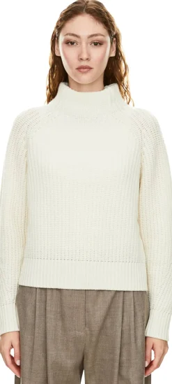 Cashmere-Pullover 'Bardelia' mit Stehkragen Ecru