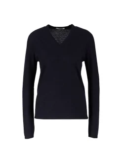 Cashmere-Pullover 'Manyar' mit V-Ausschnitt Marineblau