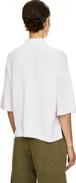 Cashmere-Pullover mit Polokragen Rosé